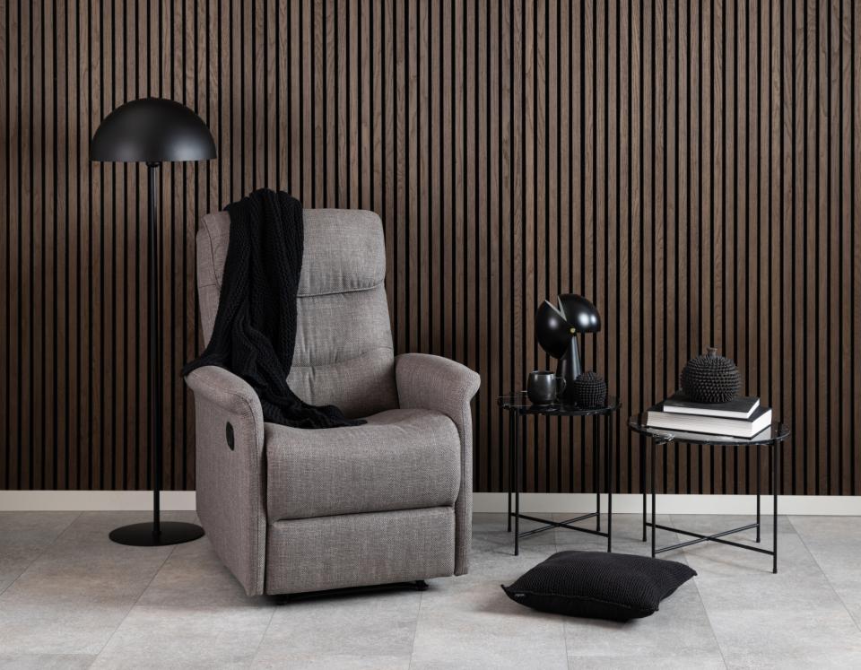 Avila Amour Round Side Table In Black Marble With A Metal Base 42cm