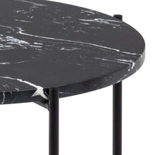 Load image into Gallery viewer, Avila Amour Round Side Table In Black Marble With A Metal Base 42cm
