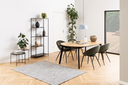Avila Amour Round Side Table In Black Marble With A Metal Base 42cm