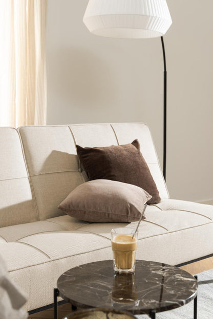 Avila Amour Round Side Table In Brown Marble With A Metal Base 42cm