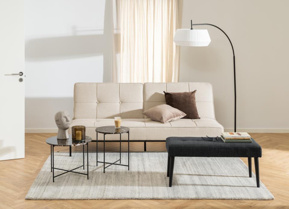 Avila Amour Round Side Table In Brown Marble With A Metal Base 42cm