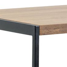 Load image into Gallery viewer, Bahamas Bar Table And Stool Set In Brown Oak With Black Metal Legs And Footrests 120x60x105 cm
