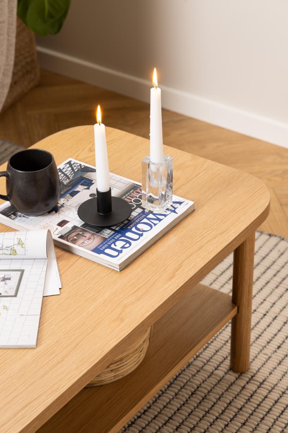 Banbury Long Oak Coffee Table 150 x 50 cm With Shelf