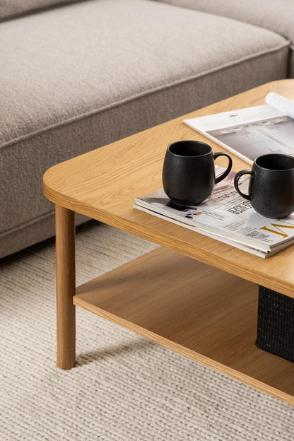 Banbury Square Oak Coffee Table Spacious 90cm With Shelf