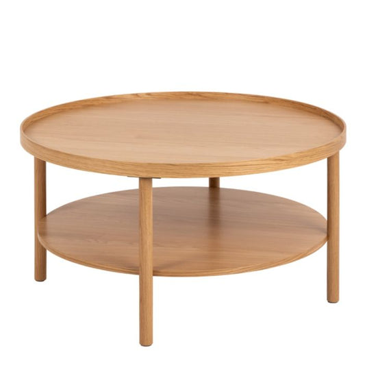 Banbury Round Oak Coffee Table Spacious 80cm With Shelf