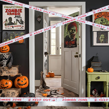 Load image into Gallery viewer, 3 Pack Fright Tape Happy Halloween Caution Do Not Enter Zombie Zone Keep Out 3 Metre Length
