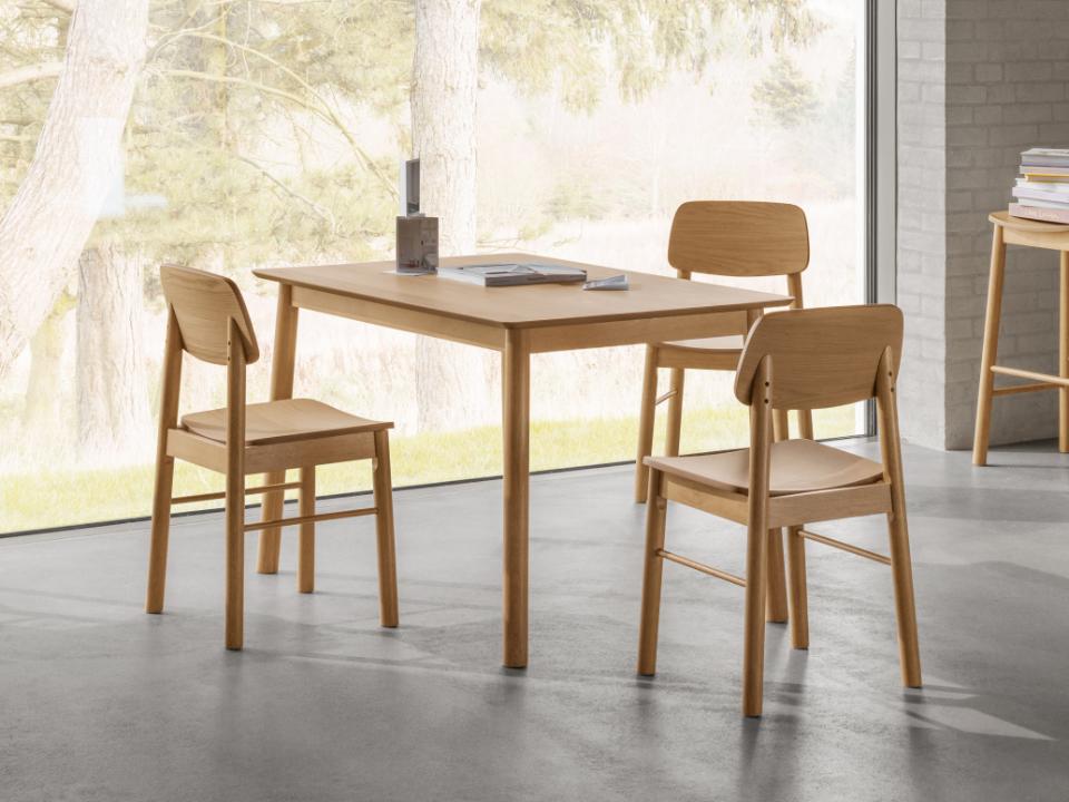 Barlow Oak Rectangle Dining Table, 6 Seats 120x80x75cm