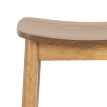 Load image into Gallery viewer, Barlow Backless Oak Wood Bar Stool Set Of 2 With Comfort Curved Seat and Foot Rest Compact Under Counter Design
