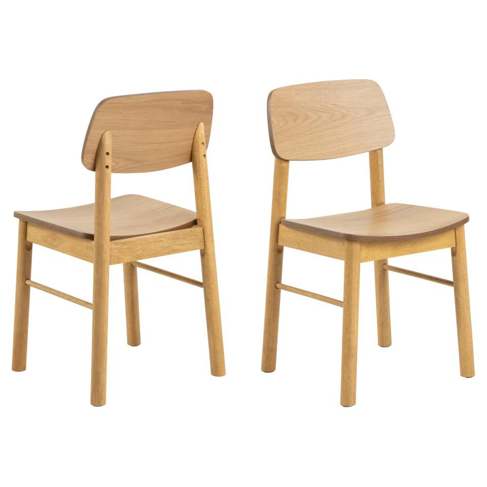 Barlow Oak Dining Chair Set Of 2 Comfortable Curved Wood Chairs IN STOCK NOW