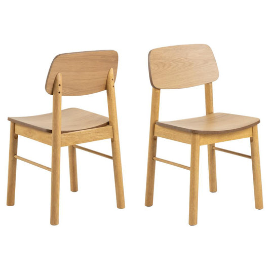 Barlow Oak Dining Chair Set Of 2 Comfortable Curved Wood Chairs IN STOCK NOW