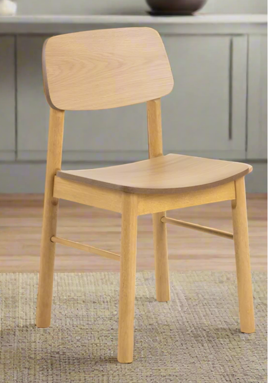 Barlow Oak Dining Chair Set Of 2 Comfortable Curved Wood Chairs IN STOCK NOW