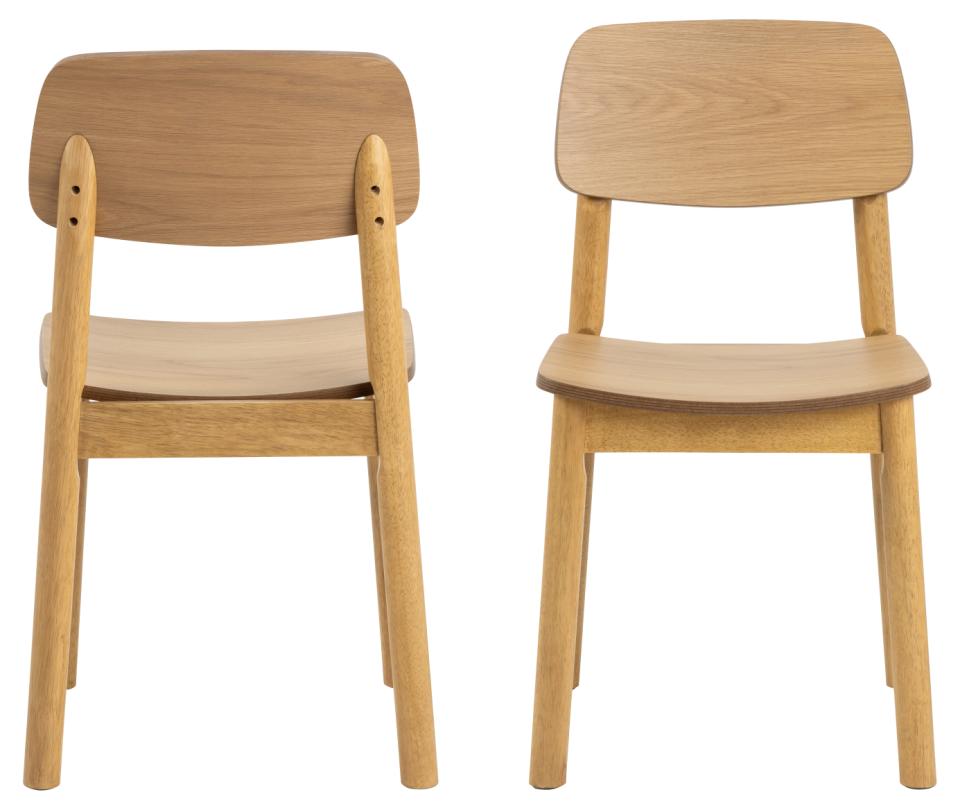 Barlow Oak Dining Chair Set Of 2 Comfortable Curved Wood Chairs IN STOCK NOW