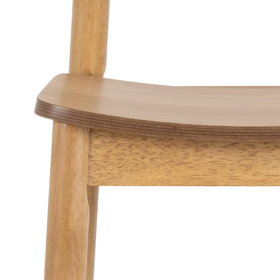 Barlow Oak Wood Bar Stool Set Of 2 With Comfort Curved Seat, Back and Foot Rest