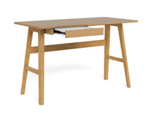 Load image into Gallery viewer, Wooden desk with a drawer on a white background
