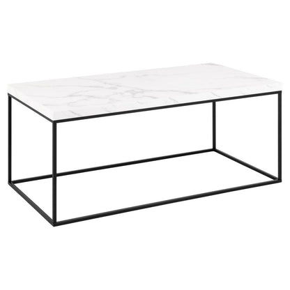 Barossa Marmo Large White Marble Look Coffee Table Spacious 110cm x 55cm