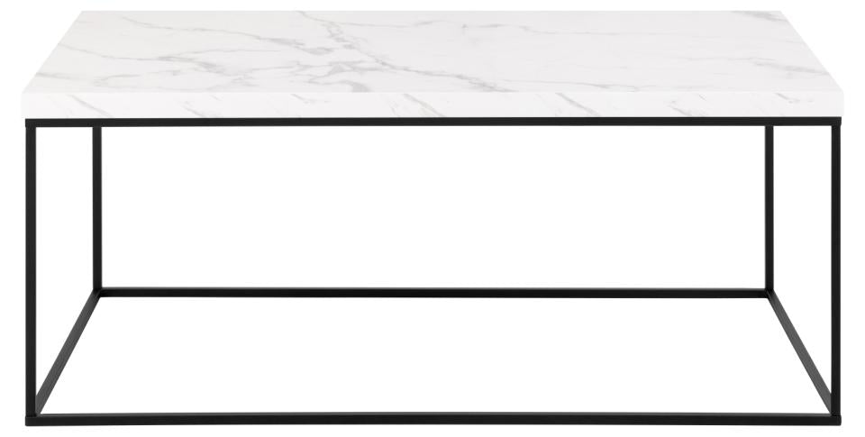 Barossa Marmo Large White Marble Look Coffee Table Spacious 110cm x 55cm