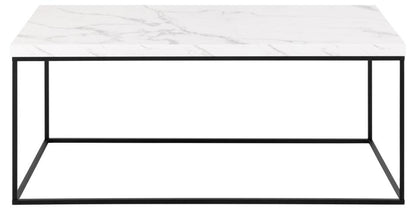 Barossa Marmo Large White Marble Look Coffee Table Spacious 110cm x 55cm