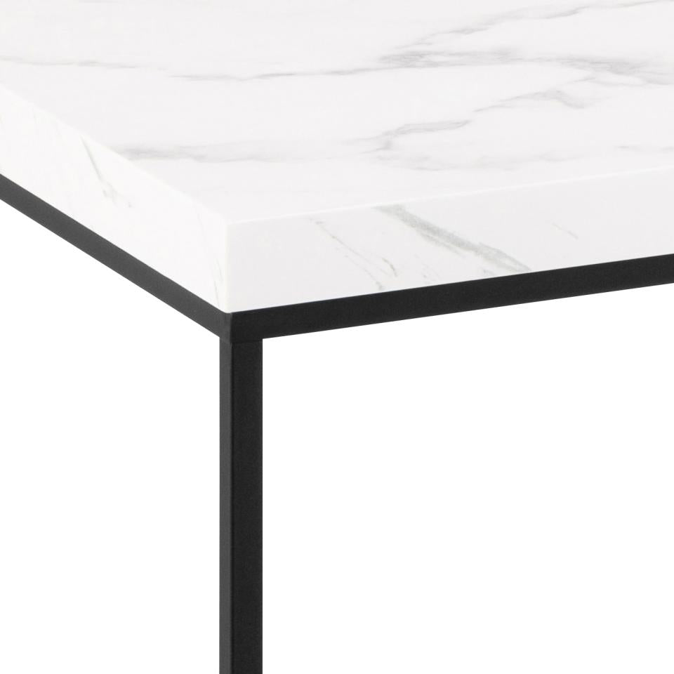 Barossa Marmo Large White Marble Look Coffee Table Spacious 110cm x 55cm