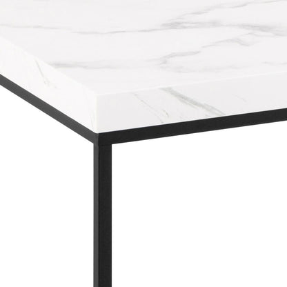Barossa Marmo Large White Marble Look Coffee Table Spacious 110cm x 55cm