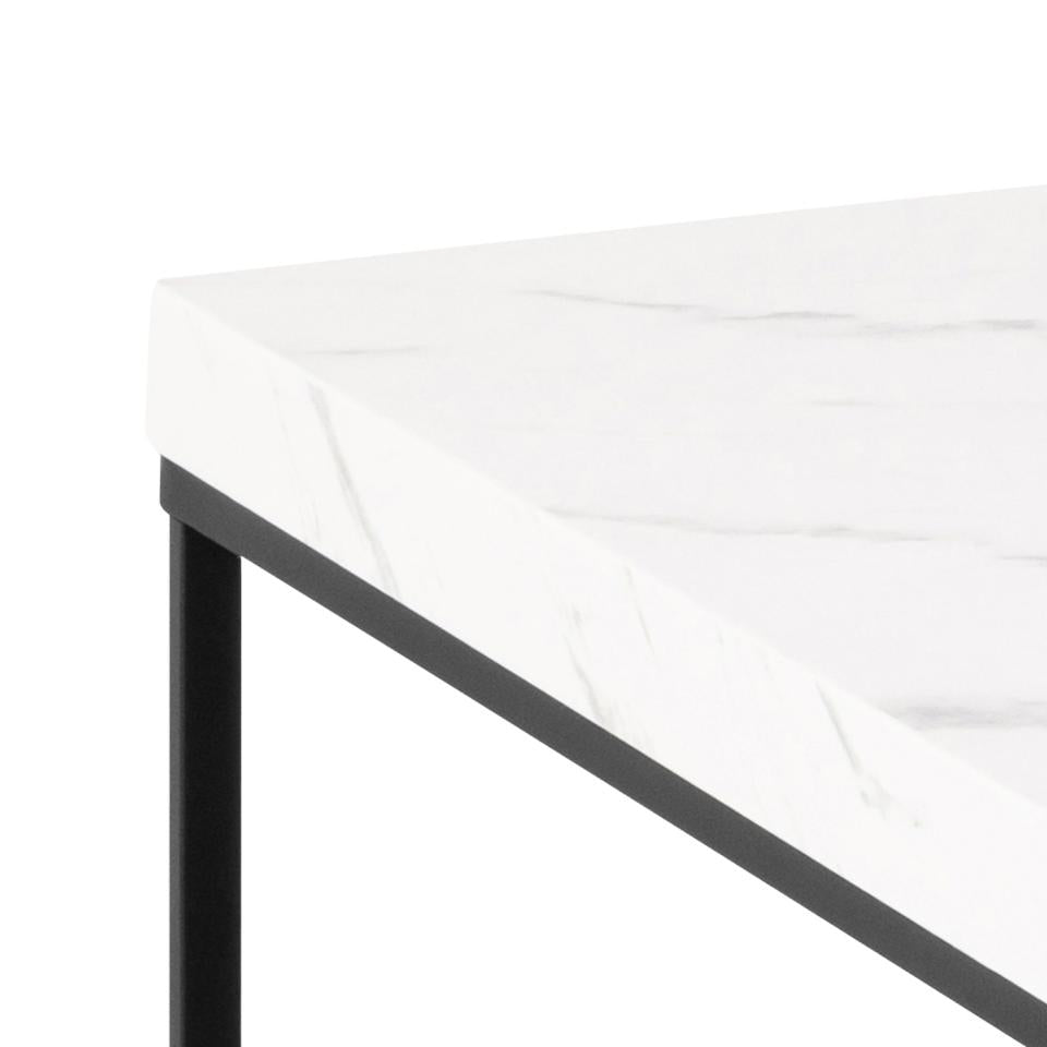 Barossa Marmo Large White Marble Look Coffee Table Spacious 110cm x 55cm