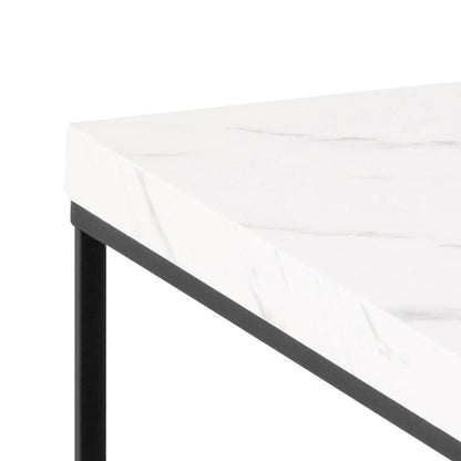 Barossa Marmo Large White Marble Look Coffee Table Spacious 110cm x 55cm