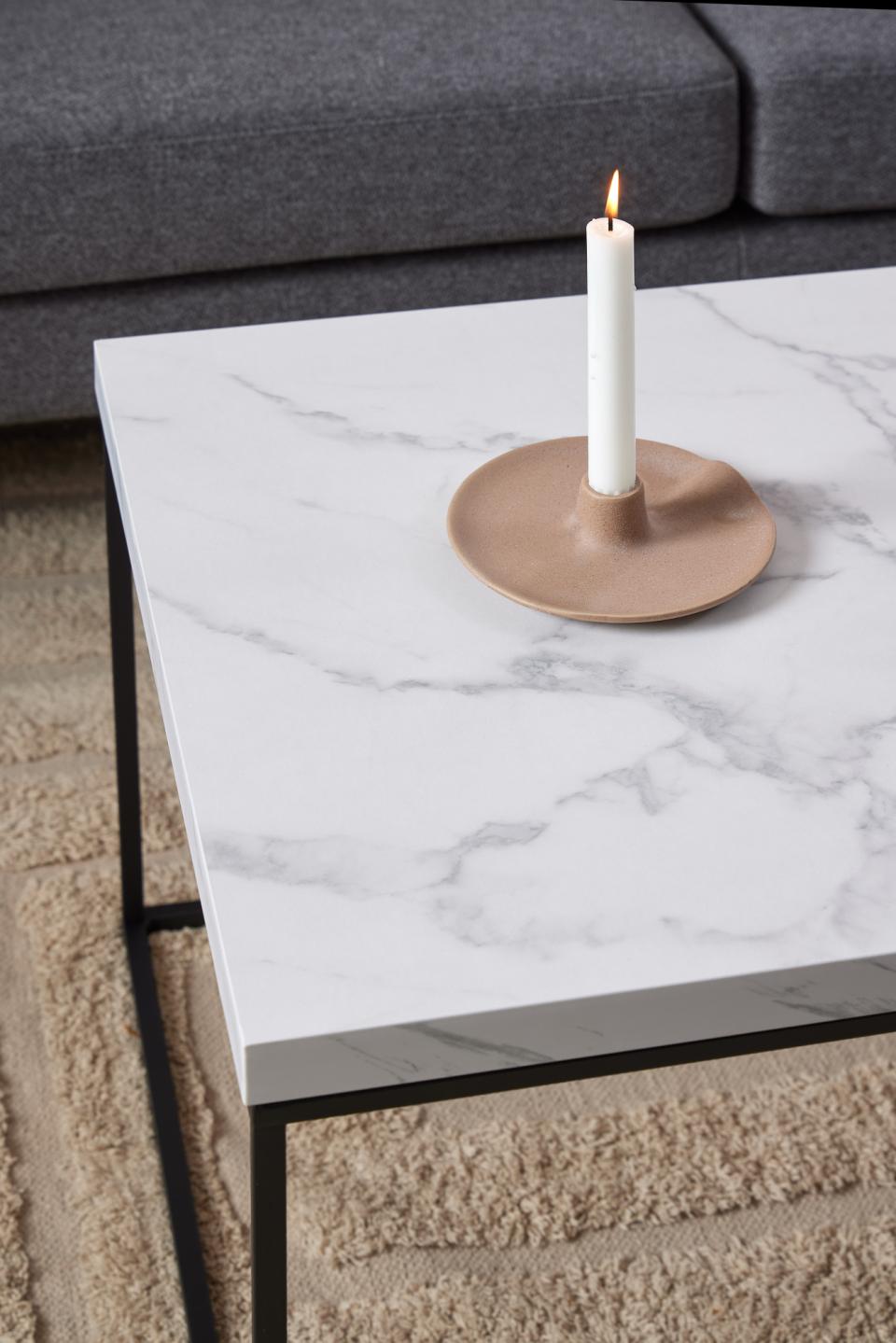 Barossa Marmo Large White Marble Look Coffee Table Spacious 110cm x 55cm
