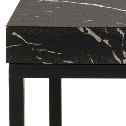 Barossa Marmo Coffee Side Table 40x40cm Black Marble Effect