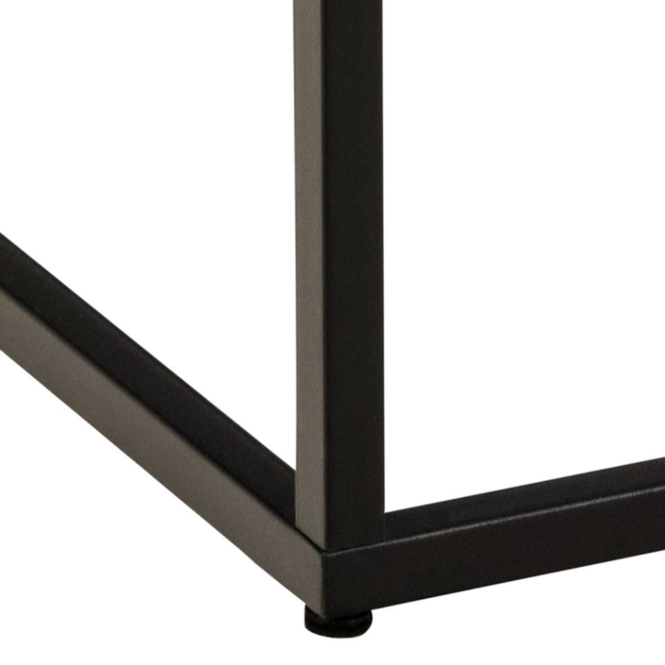 Barossa Marmo Coffee Side Table 40x40cm Black Marble Effect