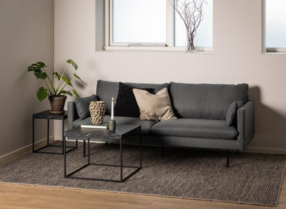 Barossa Marmo Coffee Side Table 40x40cm Black Marble Effect