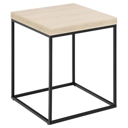 Barossa Marmo Coffee Side Table 40x40cm Cream Travertine Stone Effect