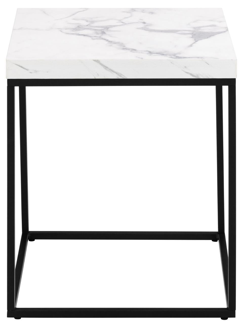 Barossa Marmo Coffee Side Table 40x40cm White Marble Effect