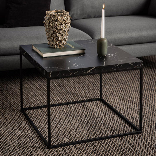 Barossa Marmo Coffee Table 60 x 60cm Black Marble Effect