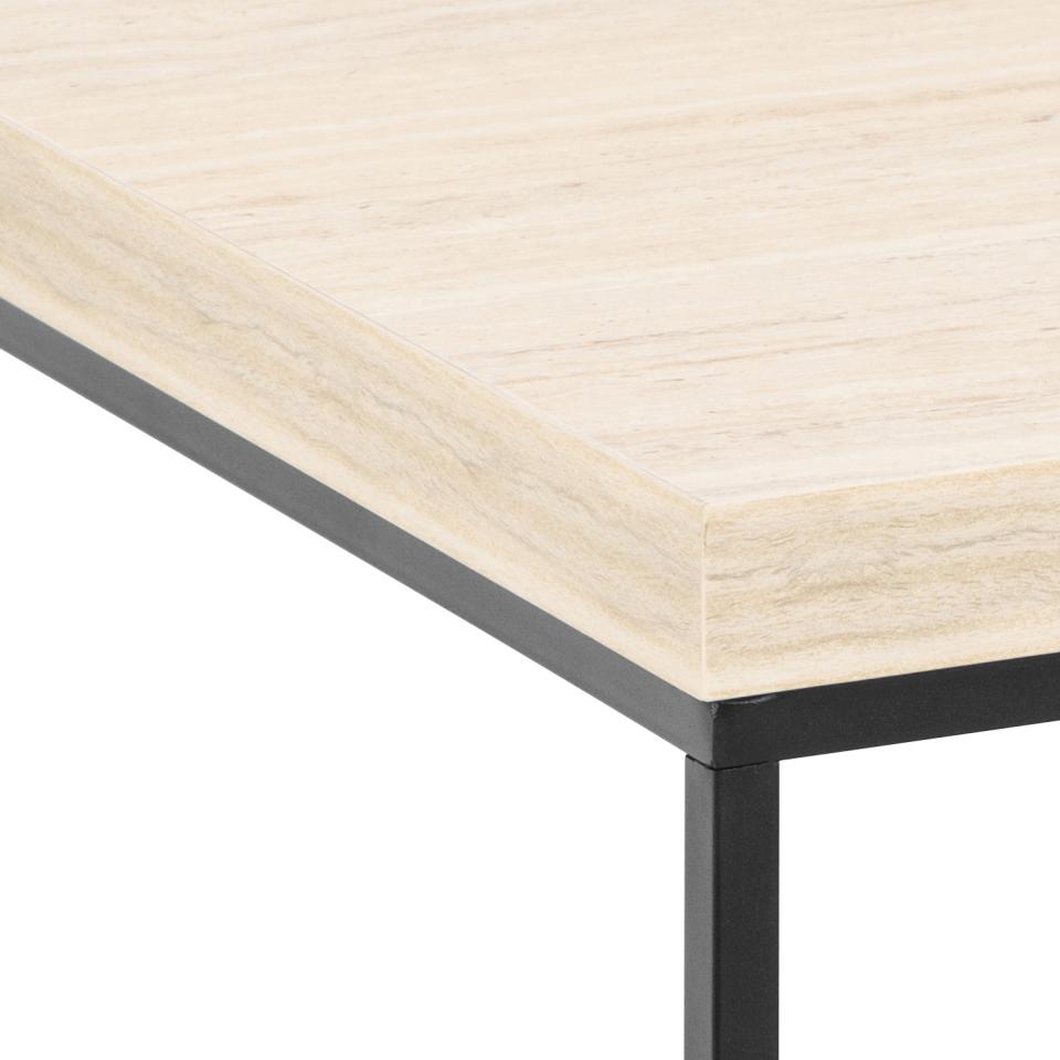 Barossa Marmo Coffee Table 60 x 60cm Cream Travertine Stone Effect
