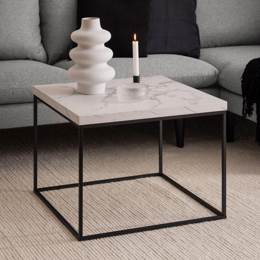 Barossa Marmo Coffee Table 60 x 60cm White Marble Effect