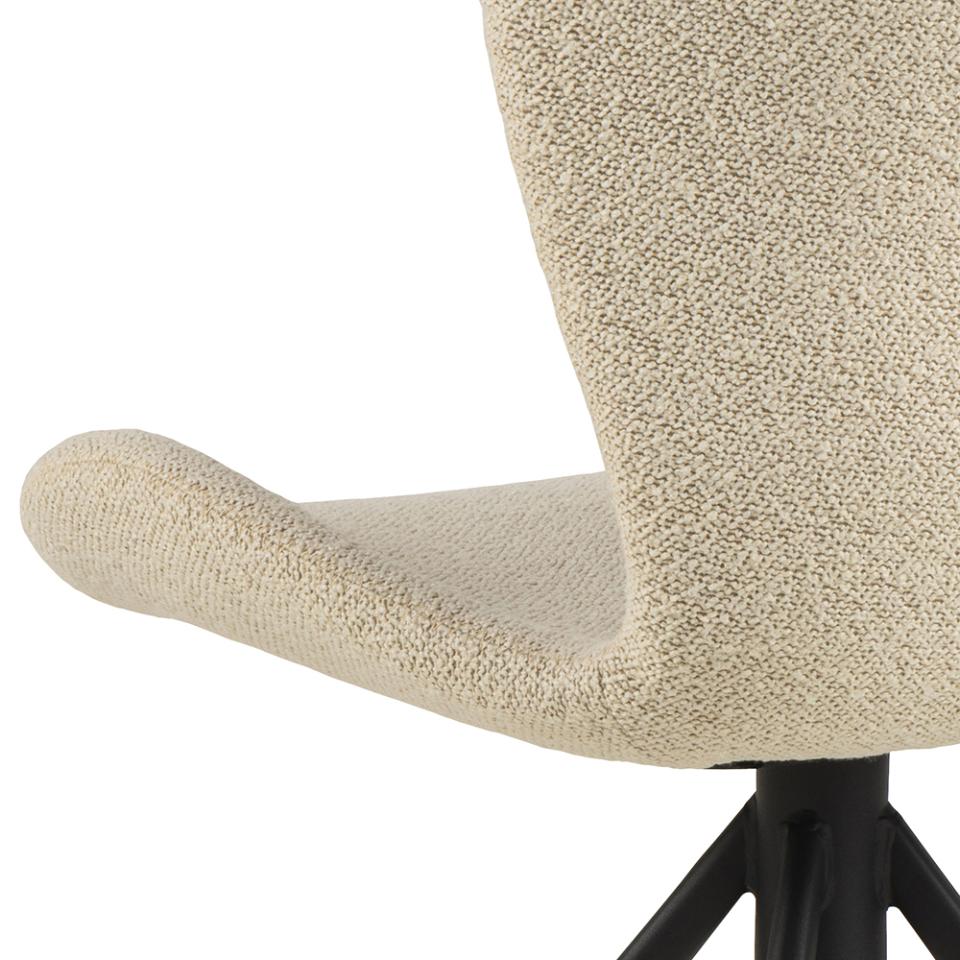 Batilda Comfort Cream Fabric Dining Chair With Metal Swivel Base, Set Of 2