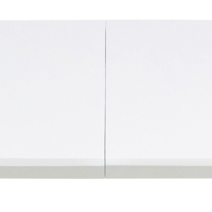 White cabinet doors with a horizontal line in the center on a white background