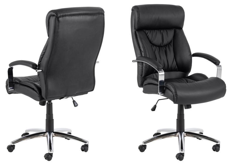 Benson Comfort Black Home Office Desk Chair With Brake Castors, Seat Adjustment, Swivel And Tilt