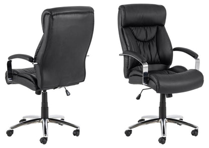 Benson Comfort Black Home Office Desk Chair With Brake Castors, Seat Adjustment, Swivel And Tilt