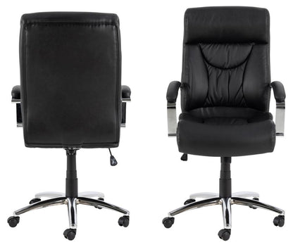 Benson Comfort Black Home Office Desk Chair With Brake Castors, Seat Adjustment, Swivel And Tilt