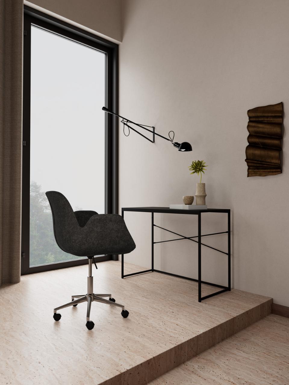 Beth Fabric Home Office Desk Chair With Brake Castors, Gas lift And Swivel