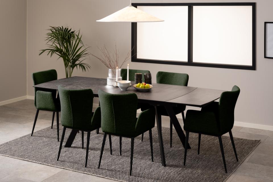 Blackburn Large Extending Dining Table With Ceramic Top And Metal Base 160 To 240cm