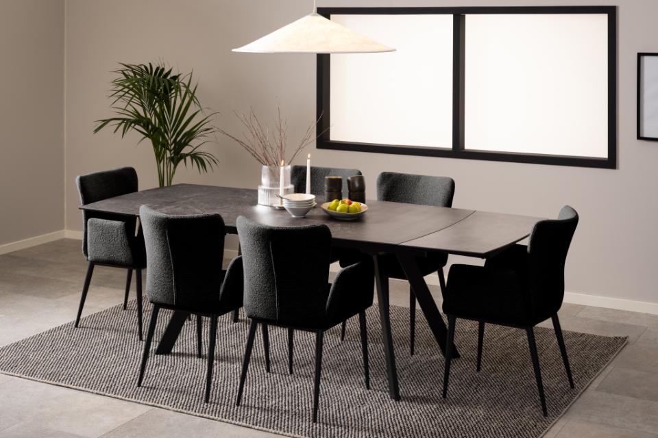 Blackburn Large Extending Dining Table With Ceramic Top And Metal Base 160 To 240cm