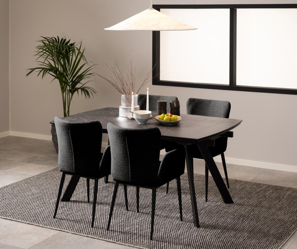 Blackburn Large Extending Dining Table With Ceramic Top And Metal Base 160 To 240cm