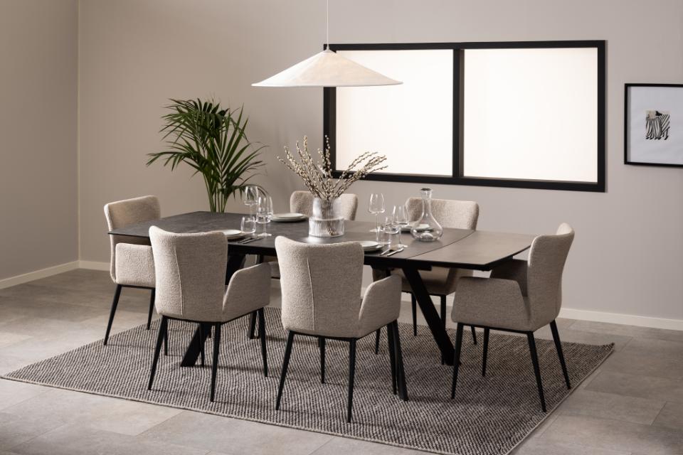 Blackburn Large Extending Dining Table With Ceramic Top And Metal Base 160 To 240cm