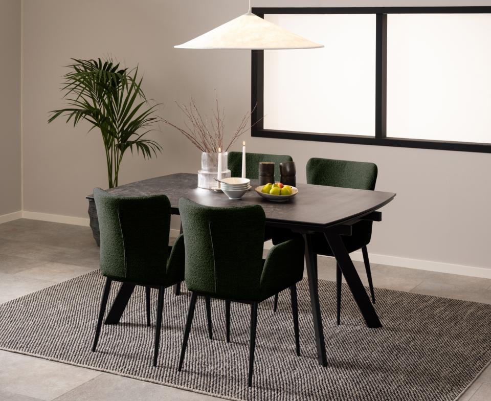 Blackburn Large Extending Dining Table With Ceramic Top And Metal Base 160 To 240cm