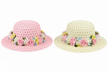 Load image into Gallery viewer, Straw style Hat for Kids-Plain Easter Bonnet for Decorating Pink or Natural 51cm
