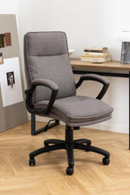 Load image into Gallery viewer, Brad Grey Fabric Home Office Desk Chair With Brake Castors, Gas lift, Swivel And Tilt
