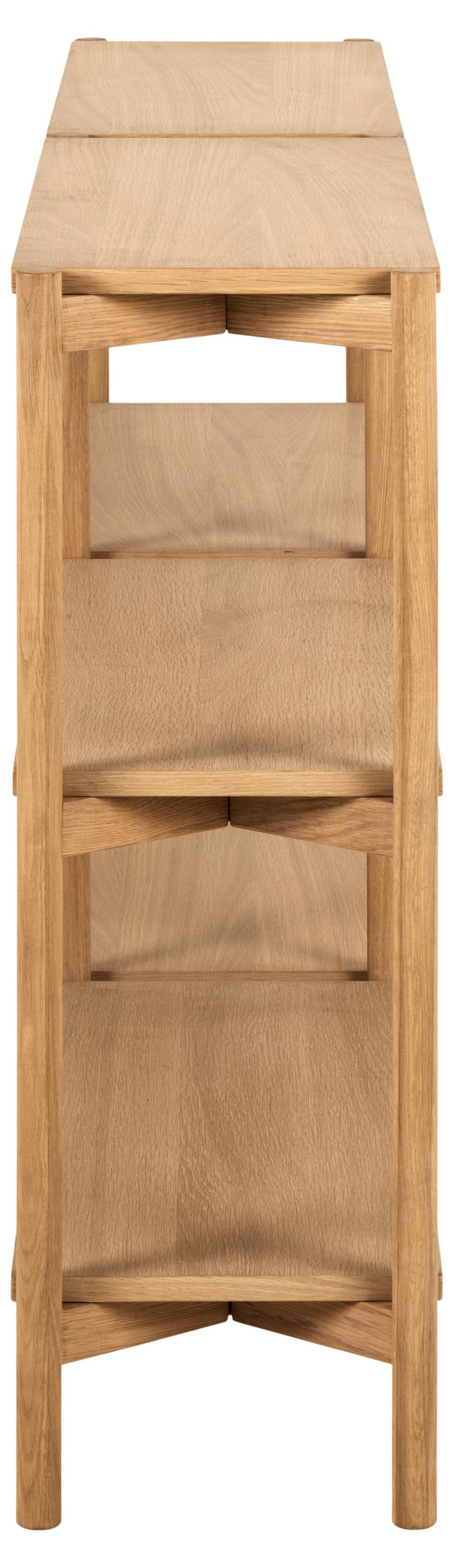 Wooden step stool with multiple steps on a white background