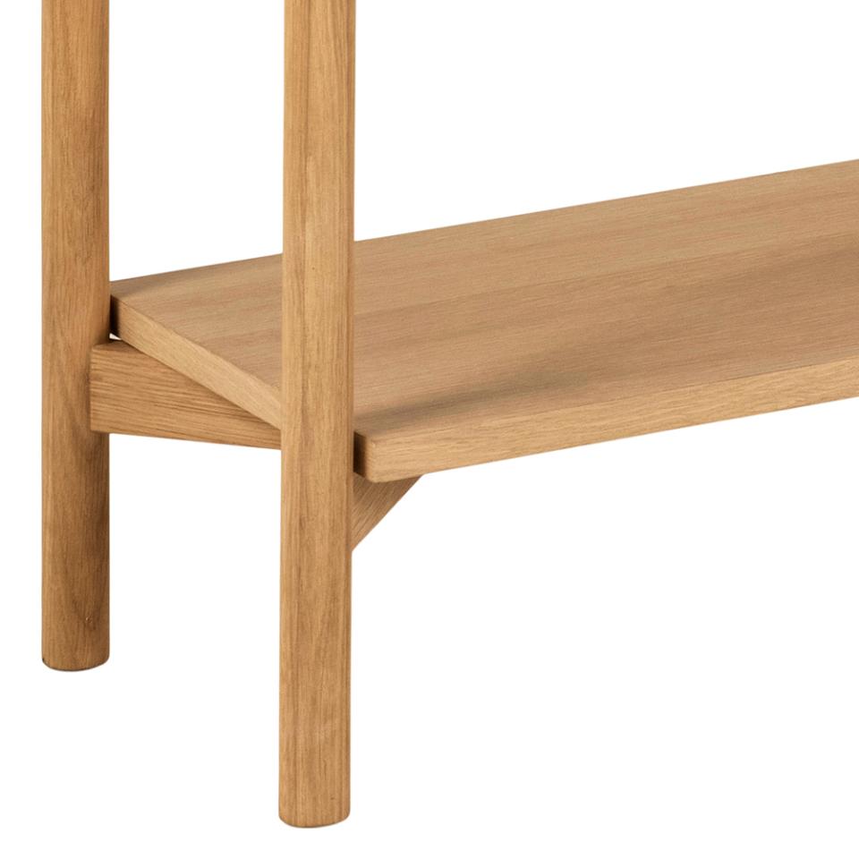 Wooden shelf with a white background