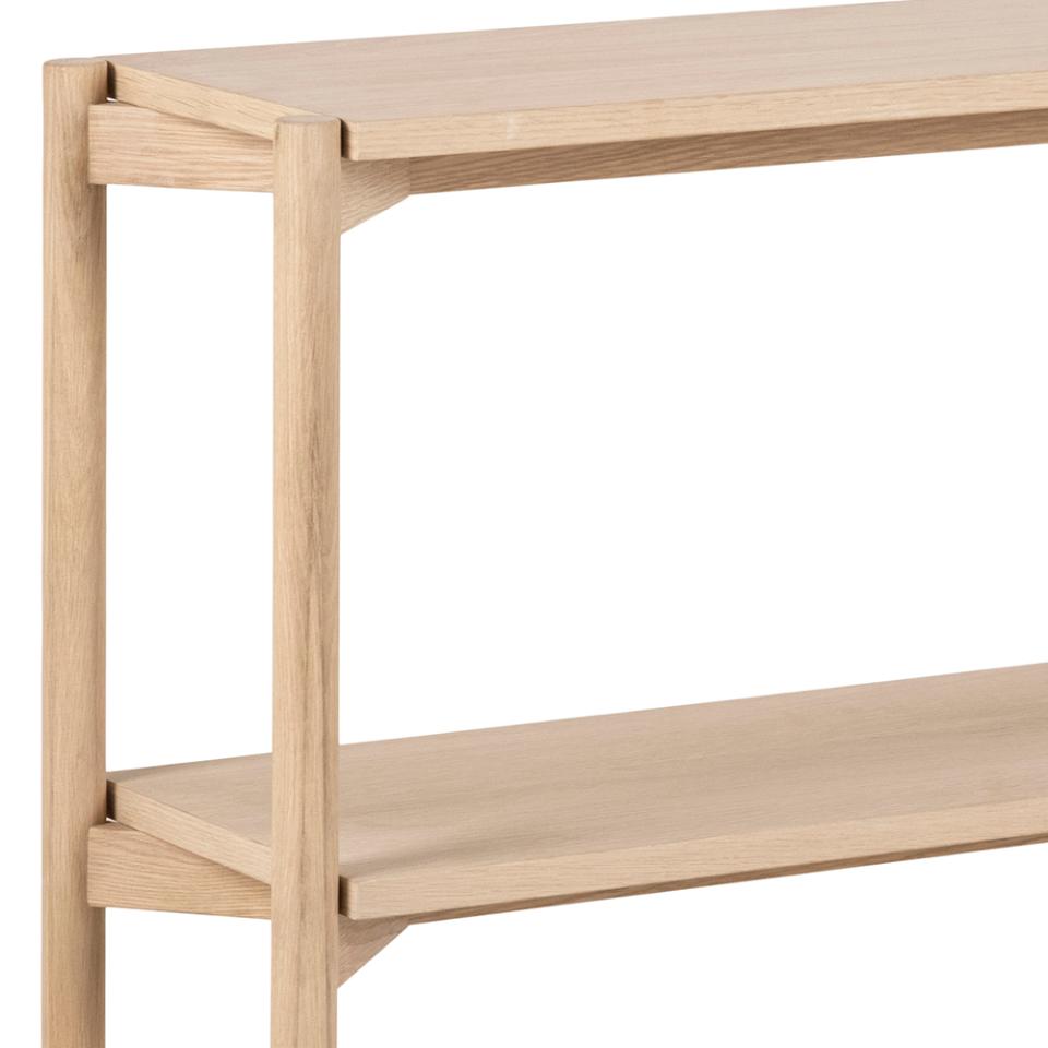 Braidwood Bookcase Shelving Unit In White Oiled Oak With 4/6 Shelves 169x30x88 cm